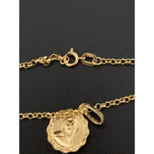 Load image into Gallery viewer, 18K Gold Necklace Chain 17.50 inches with Mother Mary Pendant 1.78 grams - Rafant