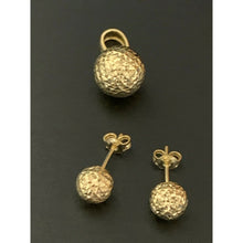 Load image into Gallery viewer, 18K Saudi Gold Stud Ball Earrings and Pendant Set - Rafant