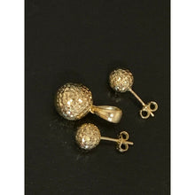 Load image into Gallery viewer, 18K Saudi Gold Stud Ball Earrings and Pendant Set - Rafant