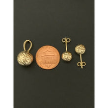 Load image into Gallery viewer, 18K Saudi Gold Stud Ball Earrings and Pendant Set - Rafant