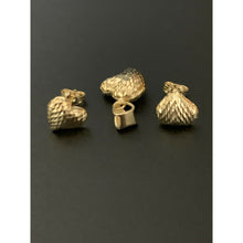 Load image into Gallery viewer, 18K Saudi Gold Stud Heart Earrings Puffed Heart Pendant Set - Rafant
