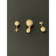 Load image into Gallery viewer, 18K Saudi Gold Stud Ball Earrings and Pendant Set - Rafant