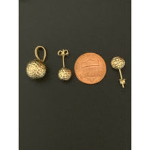 Load image into Gallery viewer, 18K Saudi Gold Stud Ball Earrings and Pendant Set - Rafant