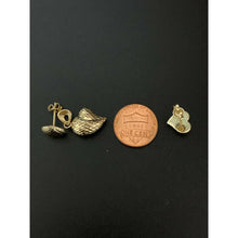 Load image into Gallery viewer, 18K Saudi Gold Stud Heart Earrings Puffed Heart Pendant Set - Rafant