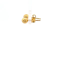 Load image into Gallery viewer, 18K Gold Earrings Stud Balls Textured 0.81 grams Small - Rafant