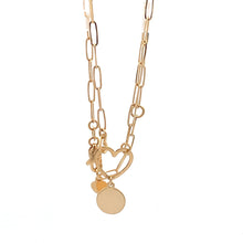 Load image into Gallery viewer, 18K Yellow Gold Bracelet Paperclip Heart 7.5 inches 2.32 grams - Rafant