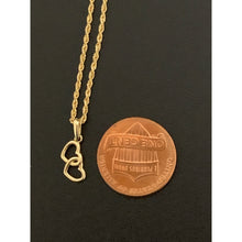Load image into Gallery viewer, 18K Gold Necklace Chain 18 inches with Double Heart Pendant Small 1.40 grams - Rafant