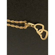 Load image into Gallery viewer, 18K Gold Necklace Chain 18 inches with Double Heart Pendant Small 1.40 grams - Rafant