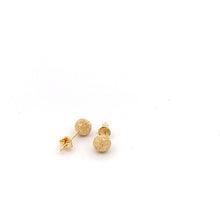 Load image into Gallery viewer, 18K Yellow Gold Earrings Stud Ball Frosted 0.72 grams Tiny - Rafant