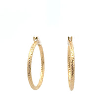 Load image into Gallery viewer, 18K Gold Earrings Hoops Textured 1.44 grams - Rafant
