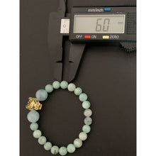 Load image into Gallery viewer, 18K Gold Bracelet Panther Natural Columbian Emerald and Aquamarine Gemstones Size 6 inches - Rafant