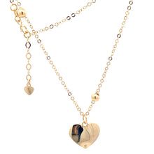 Load image into Gallery viewer, 18K Yellow Gold Necklace Chain 16.75 " plus one inch extension Pendant Heart Beads 3.32 grams - Rafant