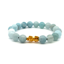 Load image into Gallery viewer, 24K Gold  Lucky Charm Piyao Pixiu Bracelet Natural Gemstones Birthstones Feng Shui - Rafant