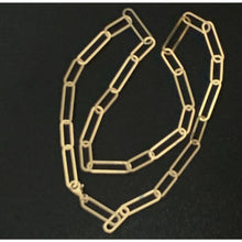 Load image into Gallery viewer, 18K Japan Gold Paperclips Necklace Link Chain 17.50" - Rafant