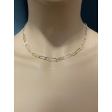 Load image into Gallery viewer, 18K Japan Gold Paperclips Necklace Link Chain 17.50" - Rafant