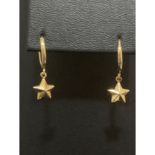 Load image into Gallery viewer, 18K Gold Earrings Hoops Star Charm 1.22 grams Small - Rafant