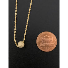 Load image into Gallery viewer, 18K Gold Necklace Chain 17.50" with Frosted Ball Pendant 1.04 with Defects Kinks in the Chain - Rafant
