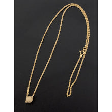 Load image into Gallery viewer, 18K Gold Necklace Chain 17.50" with Frosted Ball Pendant 1.04 with Defects Kinks in the Chain - Rafant