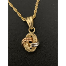 Load image into Gallery viewer, 18K Gold Necklace Chain 18 inches Twisted Knot Pendant 1.46 grams - Rafant
