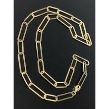 Load image into Gallery viewer, 18K Japan Gold Paperclips Chain Link Necklace 17.50 inches 4.95 grams - Rafant