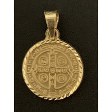 Load image into Gallery viewer, 18K Gold Pendant Round Saint Benedict Religious 1.92 grams - Rafant