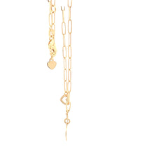 Load image into Gallery viewer, 18K Yellow Gold Bracelet Paperclip Heart 7.5 inches 2.32 grams - Rafant