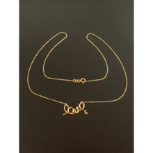 Load image into Gallery viewer, 18K Gold Necklace Chain 16.5 inches Love Charm Cubic Zirconia 2.21 grams - Rafant