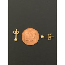 Load image into Gallery viewer, 18K Saudi Gold Earrings Stud Frosted Ball Tiny - Rafant