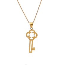 Load image into Gallery viewer, 18K Gold Necklace Chain 15.5" plus 2 inches extension Pendant Key 0.82 grams - Rafant