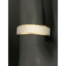 Load image into Gallery viewer, 18K Gold Ring Wedding Band Two Tone Yellow White 2.62 grams S6.5 - Rafant