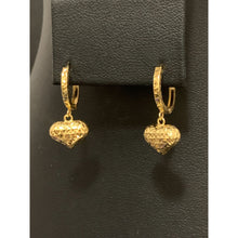 Load image into Gallery viewer, 18K Gold Hoops Heart Earrings Small 1.61 grams - Rafant