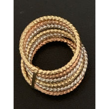 Load image into Gallery viewer, 18K Gold Ring Seven Days Tricolor Yellow White Rose 1.98 grams Size 5.75 - Rafant