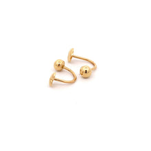 Load image into Gallery viewer, 18K Yellow Gold Earrings Ball Heart Screw 1.29 grams - Rafant
