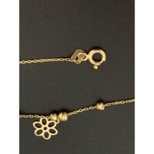 Load image into Gallery viewer, 18K Gold Bracelet 7 inches plus 1" Flower Charms Cubic Zirconia 1.98 grams - Rafant