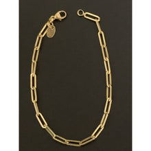 Load image into Gallery viewer, 18K Gold Bracelet Paperclip Small Link 7 inches 2.47 grams - Rafant