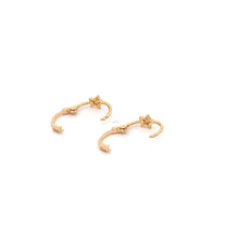 Load image into Gallery viewer, 18K Gold Earrings Huggie Very Tiny Hoops Star - Rafant
