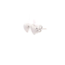 Load image into Gallery viewer, 18K White Gold Earrings Stud Heart 1.12 grams - Rafant