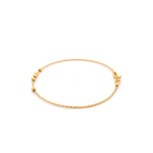 Load image into Gallery viewer, 18K Yellow Gold Bracelet Soft Bangle Beads Size 6.75 inches - Rafant