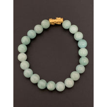 Load image into Gallery viewer, 24K Gold Piyao Pixiu Lucky Charm Bracelet Green Aventurine Gemstones 8mm - Rafant