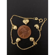 Load image into Gallery viewer, 18K Gold Bracelet Heart Charms 7.25 inches 1.94 grams - Rafant