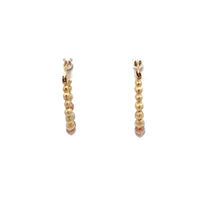 Load image into Gallery viewer, 18K Gold Earrings Hoops Beads Tricolor 1.14 grams Small - Rafant