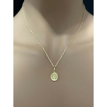 Load image into Gallery viewer, 18K Saudi Gold Necklace Chain 17.75" w/ Mother Mary Pendant 1.82 grams - Rafant
