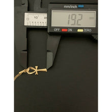 Load image into Gallery viewer, 18K Saudi Gold Necklace Chain 15.50" w/ Cross Ankh Pendant 1.98 grams - Rafant