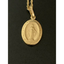 Load image into Gallery viewer, 18K Saudi Gold Necklace Chain 17.75" w/ Mother Mary Pendant 1.82 grams - Rafant