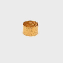 Load and play video in Gallery viewer, 18K Yellow Gold Ring Fortune Lucky Ring Adjustable 1.87 grams Size 5