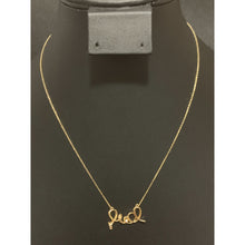 Load image into Gallery viewer, 18K Gold Necklace Chain 16.5 inches Love Charm Cubic Zirconia 2.21 grams - Rafant