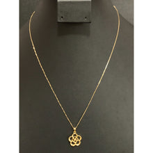 Load image into Gallery viewer, 18K Gold Necklace Box Chain 17.50" with Flower Pendant - Rafant