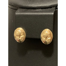 Load image into Gallery viewer, 18K Gold Earrings Stud Woman Lady Oval 1.14 grams - Rafant
