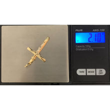 Load image into Gallery viewer, 18K Gold Pendant Cross Jesus Christ Two Tone White Yellow Gold 2.10 grams - Rafant