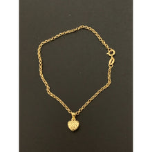 Load image into Gallery viewer, 18K Gold Bracelet Rolo Chain 7.5 inches with Puffed Heart Charm 1.51 grams - Rafant